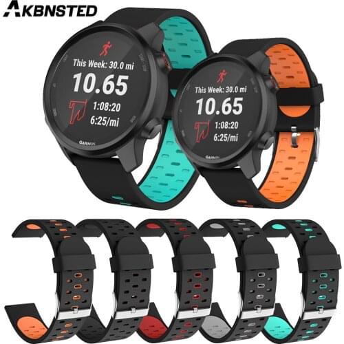AKBNSTED 2020 New 20MM Soft Silicone Smart Watch Wristband For Garmin Forerunner 245/245M/Venu/Xiaomi Amazfit GTS/Bip/GTR 42MM