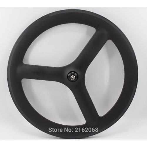 New 700C Fixed Gear Track Road bike 3 spokes and tubular rim integrated matt UD full carbon bicycle wheelsets with hub Free ship