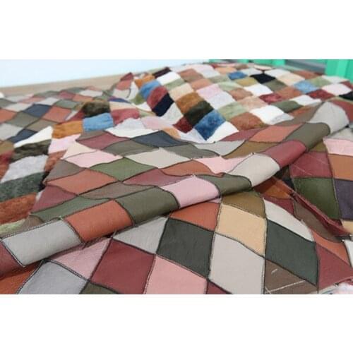 New Natural real genuine sheep Fur Blanket sheep skin leather Soft plate multicolor colorful 100X80CM Mattress Clothing fabric