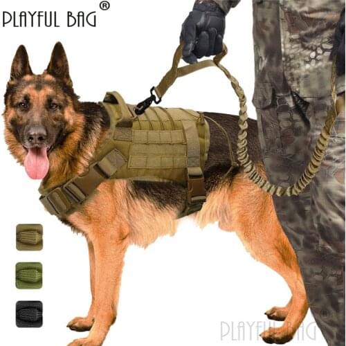 PB Playful bag Tactical Dog Vest with Traction rope Tactical Dog clothes CS Accessories Outdoor sport Equipment QD57S