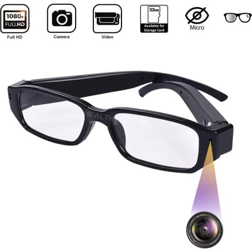 HD 1080p Mini Camera Glasses Wearable Portable Cam Driving Record Camcorder Action Cam Motion Detection Night Vision Conference