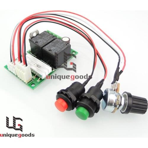 DC Motor Speed Controller PWM Speed Adjustable Reversible Button Switch DC Motor Driver Reversing 6V 12V 24V 28V 3A 80W