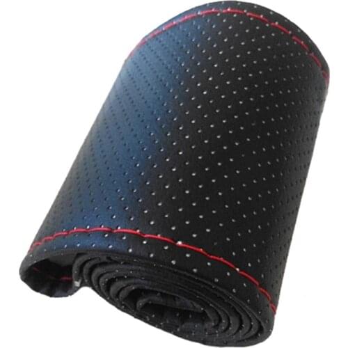 Car Steering Wheel Cover Thread Artificial Leather Car Covers Suite Texture Soft Handlebar Protector DIY Decoration