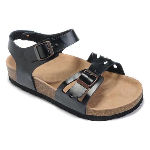 German famous luxury brand double buckle design sandals with heel cork rubber sole summer outdoor casual sandals