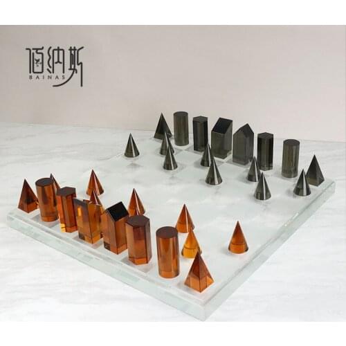 Modern and simple chess crystal ornaments guest restaurant study hotel villa entrance large chessboard soft decorations
