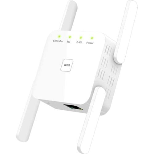 WiFi Amplifier 1200 Mbit / S WiFi Repeater 867 Mbit / S / 5 GHz 300 Mbit / S (2.4 GHz) Dual Band WPS Wireless EU Plug