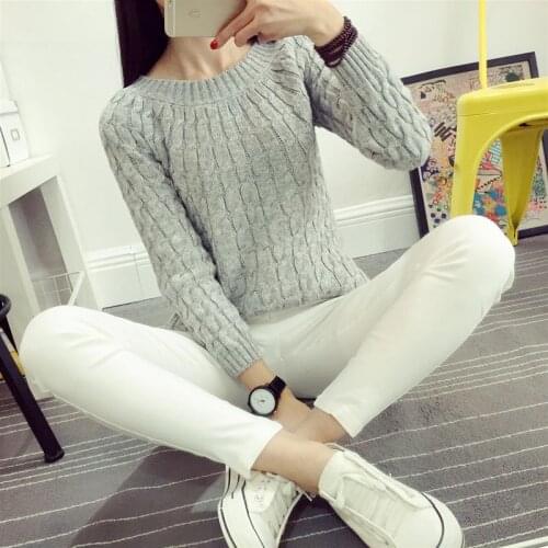 11 colors autumn winter women long sleeve o neck slim knitted sweater top femme warm pullover Jumpers ladies solid basic sweater