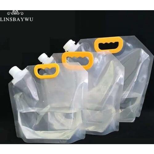 1PC 1.5/2.5/5L Clear Drinking Bags Drinks Flasks Liquor Bag Plastic Liquor Spout Bags For Beer Heavy Duty Drinks Reusable Transp