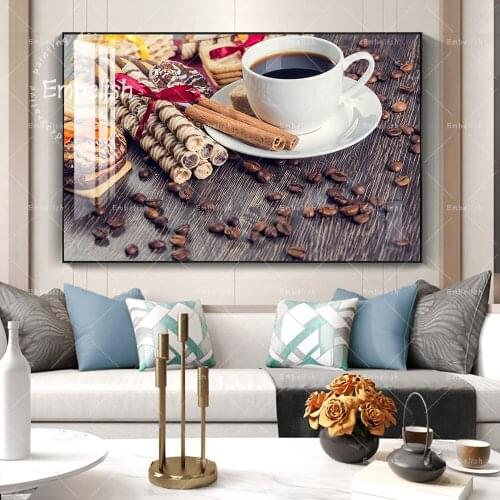 1 Pieces Modern Artworks For Dinning Room Coffee And Bean Kitchen Home Decor Wall Art Fashion Artworks HD Print Canvas Paintings