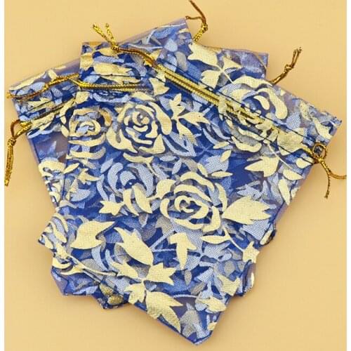 100pcs 11x16cm Organza Bags Royal Blue BAGS Favor Wedding Candy Christmas Gift Bag Jewelry Packaging Bags Pouches