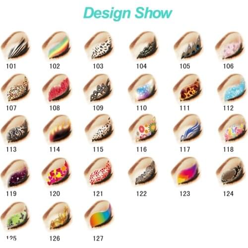 12box Mix Design 2pair/box Beauty Temporary Waterproof Eyeshadow Fake Eye Shadow Flash Tattoo Tatouage Femme Halloween Wholesale