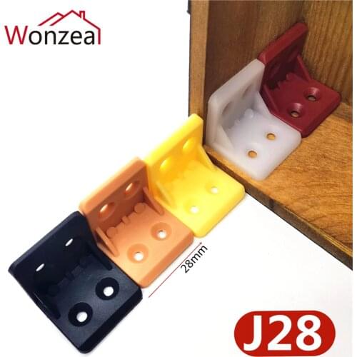 20pcs/lot Wonzeal Plastic Thickened Corner Brackets Furniture 90 degree Angle Corner Code Cabinet Furniture Hardware