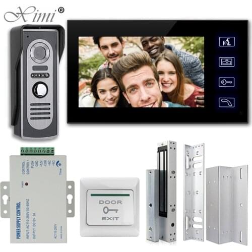 7 Inch Video Door Phone Doorbell with Camera Home Intercom System Unlock Talk Waterproof