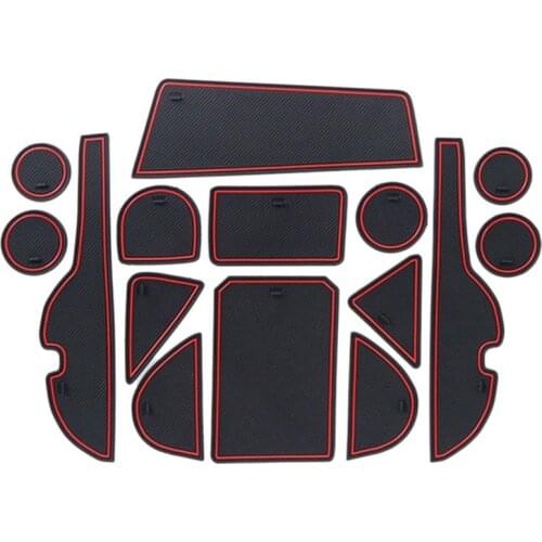 Car Interior Accessories Anti-Slip Dust-Proof Rubber Gate Slot Cup Mats Cup Holder Inserts for Toyota RAV4 2013-2018