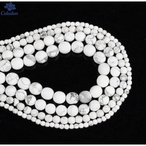 4 6 8 10mm Faceted Round Ball Natural Stone Beads for Jewelry Making DIY Necklace Bracelet Earring Findings Howlite