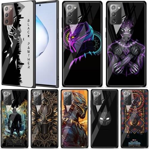 Black Panther Art Tempered Glass For Samsung Galaxy Note 20 Ultra 10 9 8 Plus Lite A70 A50 A40 A30 A20 A10 Phone Case