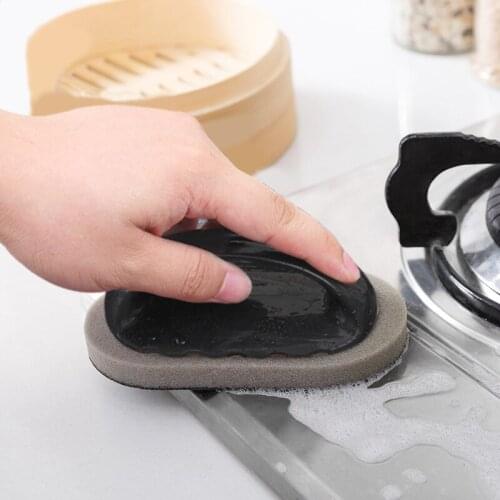 Cleaning brush with handle microwave cleaner rust removal sponge for cleaning and washing pot cleaning supplies kitchen items