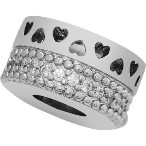 CKK Silver 925 Jewelry Fits Pandora Bracelets Hearts Of Charm Fashion Beads Original Sterling Silver Making