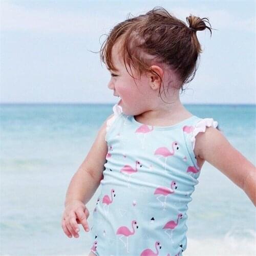 Kids Baby Girls Flower Bowknot Bikini Swimwear One piece Swimsuit Bathing Beach Costume