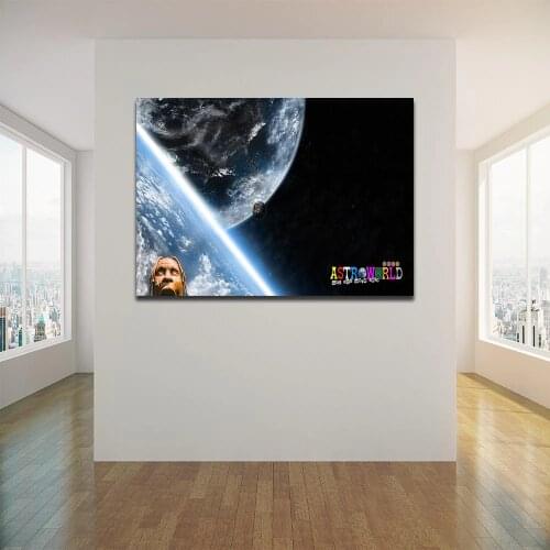 Canvas Painting Travis Scott Astronomical World Posters and Prints Wall Art Picture for Living Room Decor No Frame