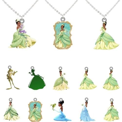 Disneys Beautiful And Noble Princess Diana Makeup Modeling Long Chain Necklace Epoxy Resin Design Acrylic Pendant Girl Necklace