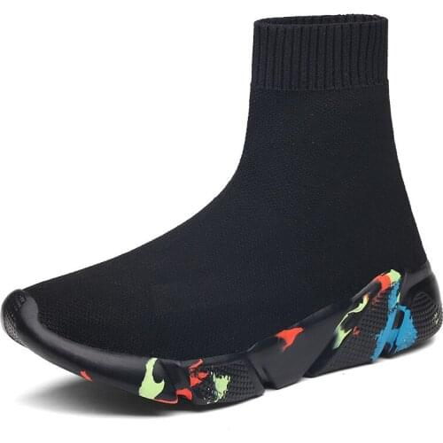 Men Women Casual Shoes Flat Fashion Slip On Knit Sock Sneakers Non-Slip Breathable Lightweight Comfortable Plus Size 34-47