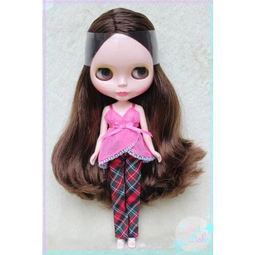 Blyth doll Nude dolls brown curly hair 30cm ordinary body dolls for changing makeup can replace the multi-joint body