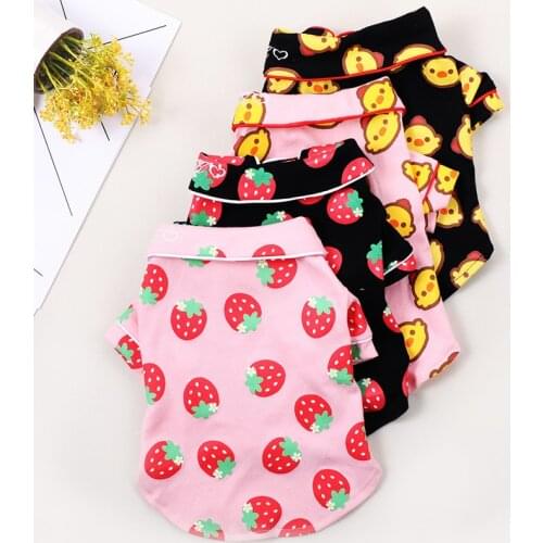 Cute Print Chihuahua Cotton Summer Breathable Pajamas Pet Dog Clothes for Small Dogs Pets Clothing Yorkshire Jacket Cat Shirt