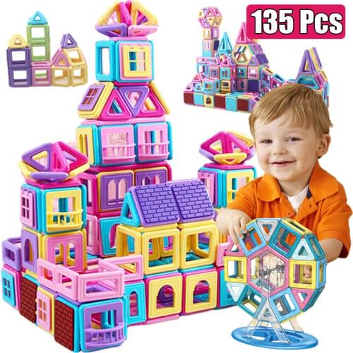 Big Size magnetic designer construction kit childrens model and construction toy magnet block childrens educational toy gift