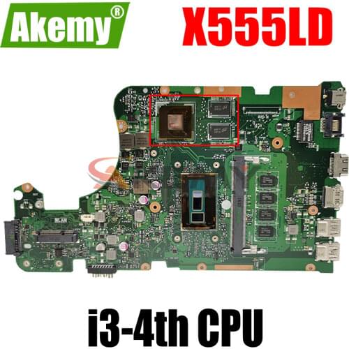 AKEMY X555LD Laptop motherboard for ASUS X555L X555LP X555LA onboard mainboard 4G-RAM I3-4010U GT820M 2GB