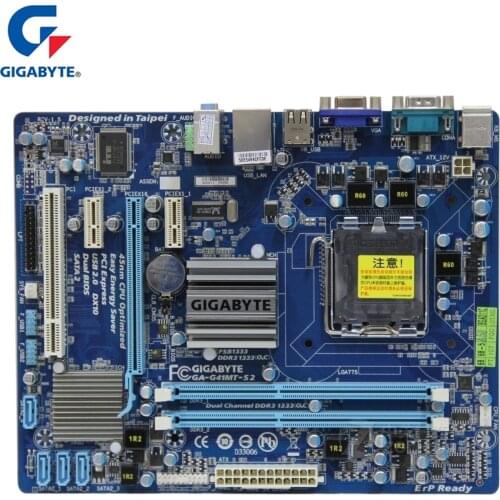 LGA 775 DDR3 For G41 100% Gigabyte GA-G41MT-S2 Motherboard Micro ATX USB2.0 Desktop Mainboard D3H DDR3 G41MT S2 Used