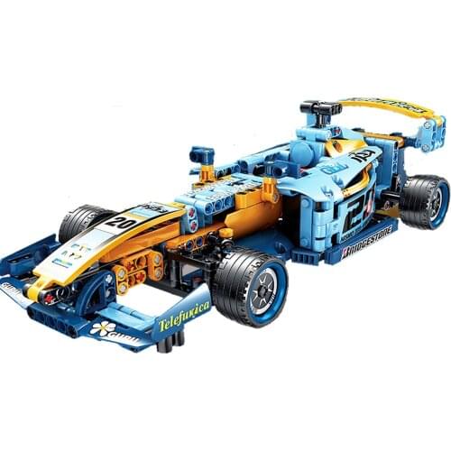 KAZI KY1017 Mechanical Engineering Pull Back Sports Car Series Building Blocks Model Bricks Toys For Children Boys Gift