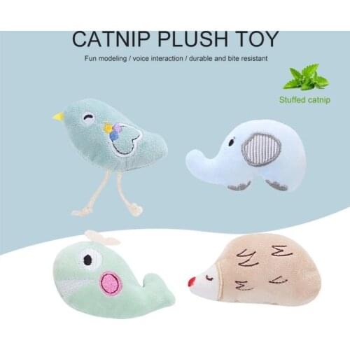 Mini Cat Grinding Catnip Toys Interactive Plush Fish Cat Teeth Toy Pet Kitten Chewing Mint Toy for Cats Claws Thumb Bite Toys Ki