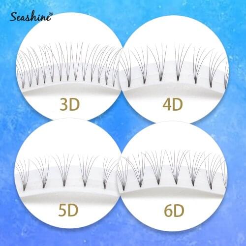 Seashine Short Stem Lashes Heat Bonded Eyelashes Makeup Tools Russian Premade Volume Fans Eyelashes Extension