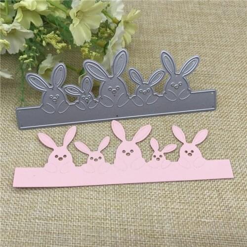 Easter Rabbit Family Metal Cutting die keychain shaker Heart Paper Key Chain Scrapbook Paper Craft Card Punch Art Knife Cutter