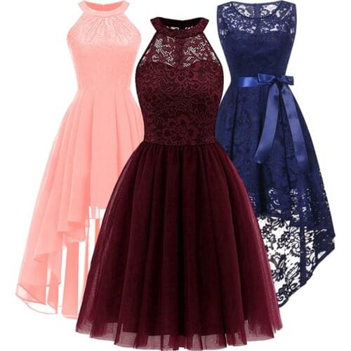 New Bridesmaid fashion new neck lace pendant tail dress banquet dress girls beauty graduation ceremony presided dress vestidos
