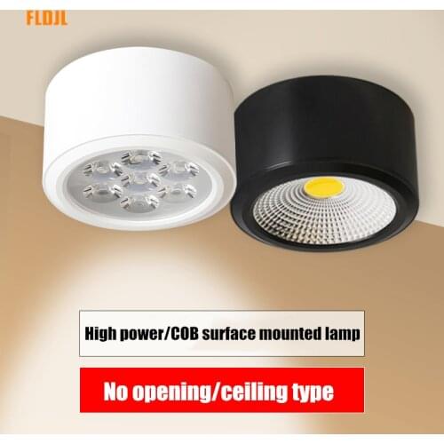 No opening dimmable surface mounted LED 5W/7W/10W/12W/15W COB spotlight high power ceiling lamp for kitchen and bathroom