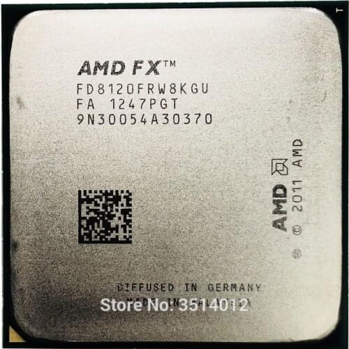 AMD FX-Series FX-8120 FX 8120 125W 3.1 GHz Eight-Core CPU Processor FD8120FRW8KGU Socket AM3