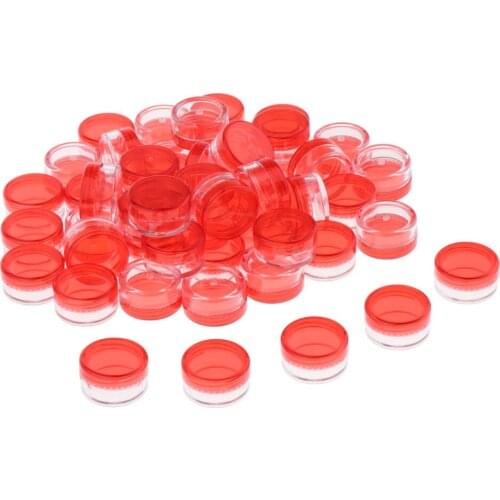 50 Pieces Empty Plastic Sample Containers, 5 Gram Size, Round Cosmetic Pot Jars with Screw Cap Lids