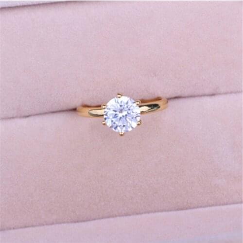 Luxury Female Forever Simple Style Six Claws Cubic Zirconia Wedding Gift Fashion Jewelry