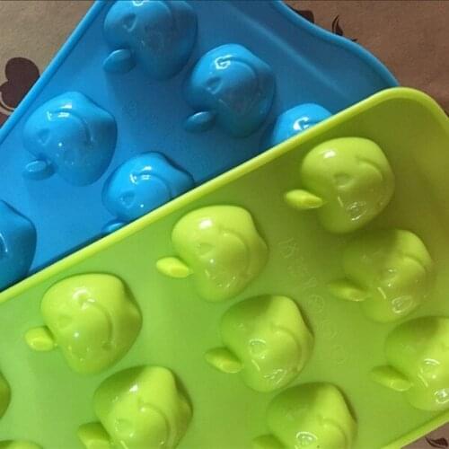 15 hole Smiley apple shape silicone mould chocolate mold ice cube tray baking tool