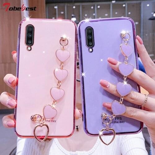 Love Bracelet Chain Plating Silicone Case for Samsung Galaxy A10 A20 A30 A50 A70 A80 A90 5G A10S A20S Coque Soft TPU Cover
