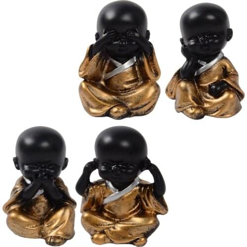 Monk Figurines Cute Cartoon Little Statue Ornament Crafts Desktop Decor