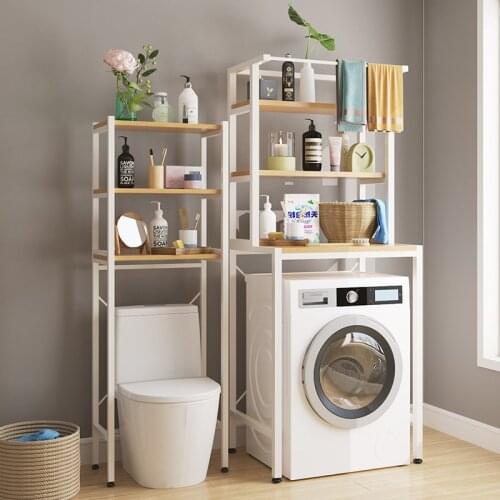 Punch-free toilet washing machine storage rack simple installation floor toilet toilet storage rack strong load-bearing balcony
