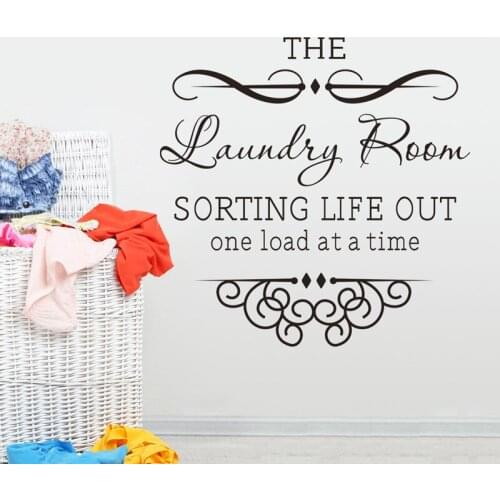Laundry Room Quote Wall Sticker Decorative Mural Home Decor Popular Sign Stickers Vinyl Art Wall Decal Poster Decoration