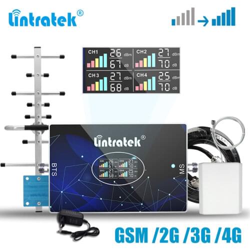 Lintratek Repeater 2g 3g 4g signal booster 4 band 850 900 1800 2100 2600 mobile signal amplifier B7 LTE GSM UMTS HSPA Call Data
