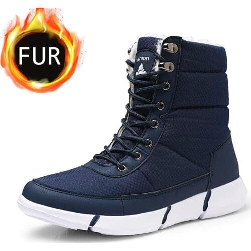 Winter Boots For Men Shoes Waterproof Warm Plush Snow Boots Mans Footwear Chaussure Homme Light Winter Shoes Unisex Size 36-48