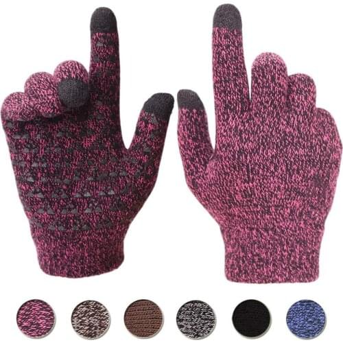 Winter Gloves Women Warm Winter Thermal Full-finger Gloves W/touch Screen Guantes De Trabajo Winter Knit Gloves Touchscreen Warm