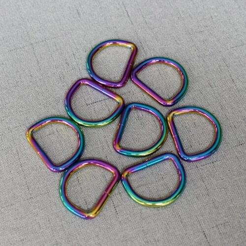 100 Pcs/Lot 25mm Colourful Metal Adjustable Rectangle D Ring For Backpacks Paracord DIY Dog Collar Strap Webbing Outdoor Camp