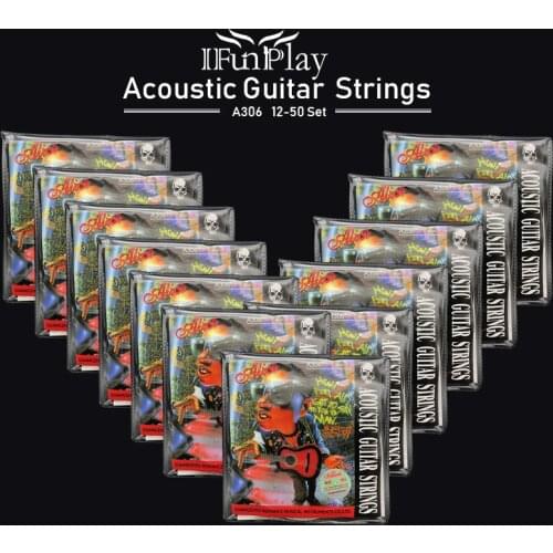 12Set Alice A306 Super Light Stainless Steel Silver Plated Strings for Acoustic Guitar High Quality Folk Guitar String Wholesale